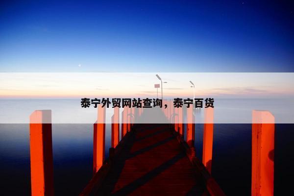 泰宁外贸网站查询，泰宁百货