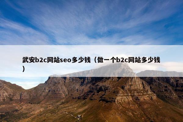 武安b2c网站seo多少钱（做一个b2c网站多少钱）