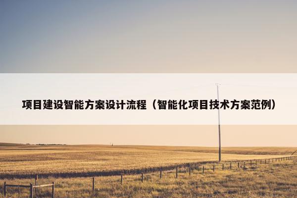 项目建设智能方案设计流程（智能化项目技术方案范例）