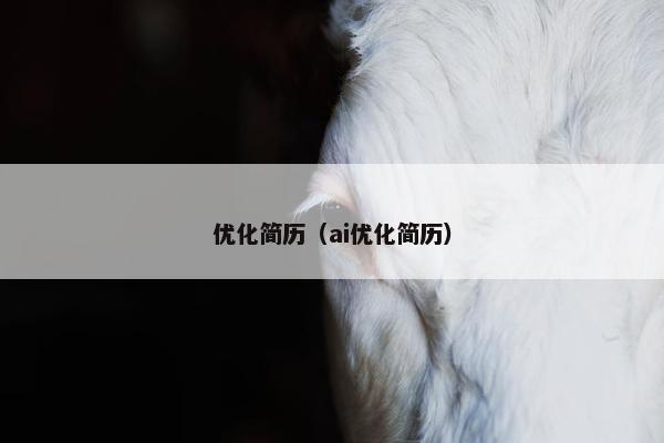 优化简历（ai优化简历）