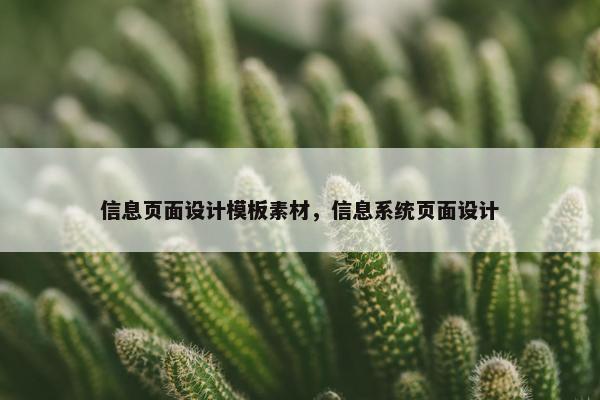 信息页面设计模板素材，信息系统页面设计