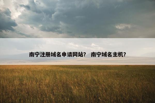 南宁注册域名申请网站？ 南宁域名主机？