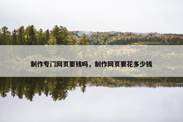 制作专门网页要钱吗，制作网页要花多少钱