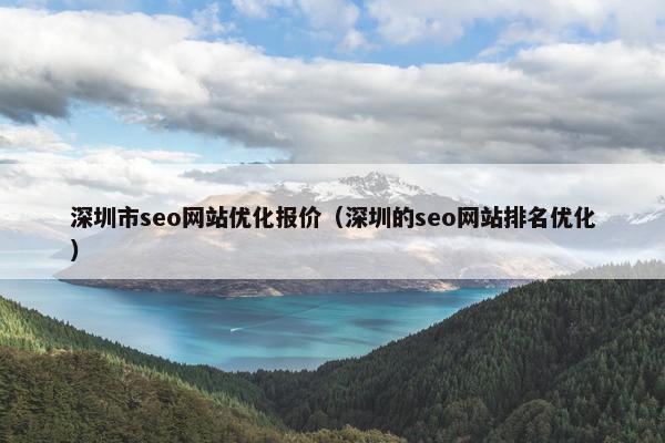 深圳市seo网站优化报价（深圳的seo网站排名优化）