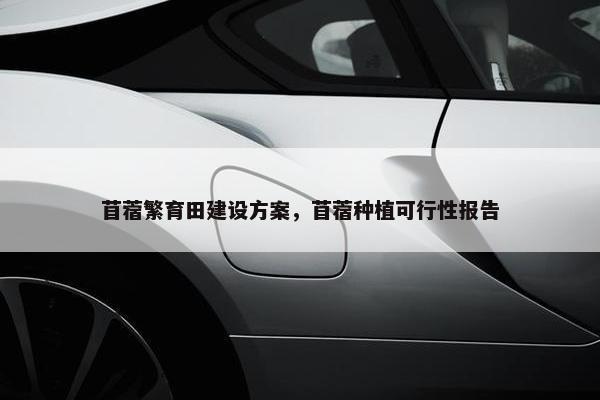 苜蓿繁育田建设方案，苜蓿种植可行性报告
