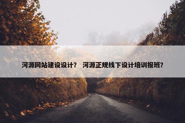 河源网站建设设计？ 河源正规线下设计培训报班？