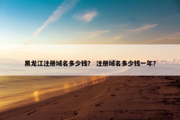 黑龙江注册域名多少钱？ 注册域名多少钱一年？
