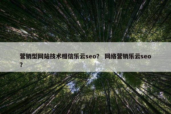 营销型网站技术相信乐云seo？ 网络营销乐云seo？
