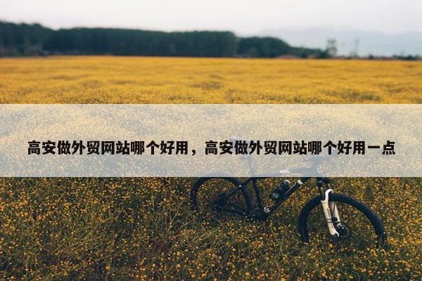 高安做外贸网站哪个好用，高安做外贸网站哪个好用一点