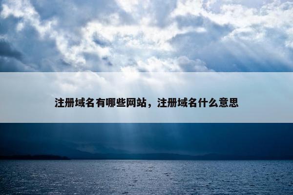 注册域名有哪些网站，注册域名什么意思
