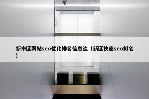 新市区网站seo优化排名信息流（新区快速seo排名）