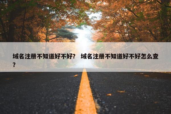 域名注册不知道好不好？ 域名注册不知道好不好怎么查？
