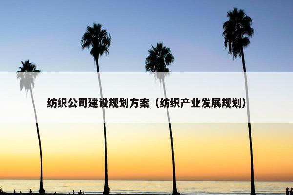 纺织公司建设规划方案（纺织产业发展规划）
