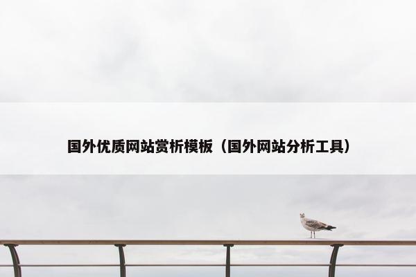 国外优质网站赏析模板（国外网站分析工具）