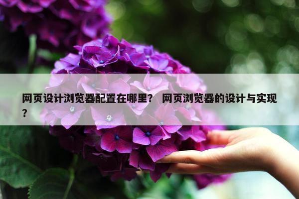 网页设计浏览器配置在哪里？ 网页浏览器的设计与实现？