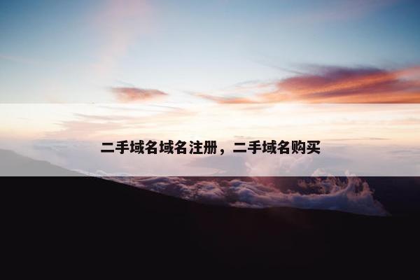 二手域名域名注册，二手域名购买