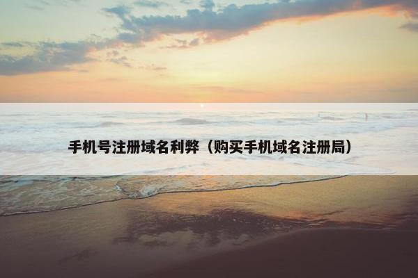 手机号注册域名利弊（购买手机域名注册局）