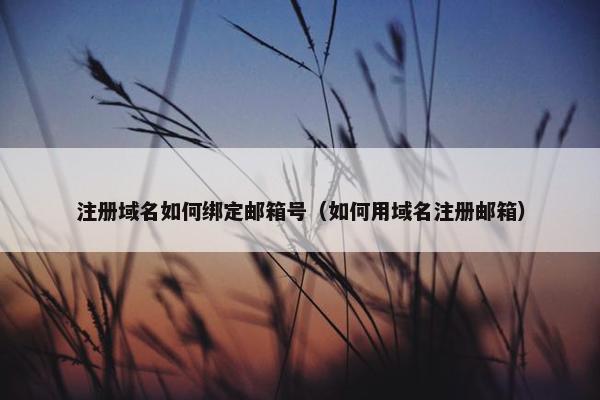 注册域名如何绑定邮箱号（如何用域名注册邮箱）