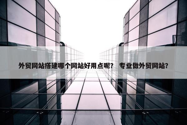 外贸网站搭建哪个网站好用点呢？ 专业做外贸网站？