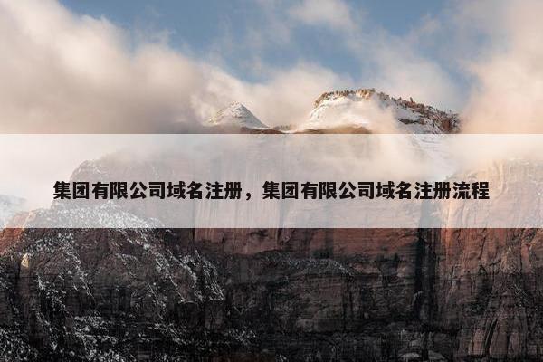集团有限公司域名注册，集团有限公司域名注册流程