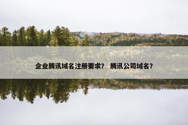 企业腾讯域名注册要求？ 腾讯公司域名？