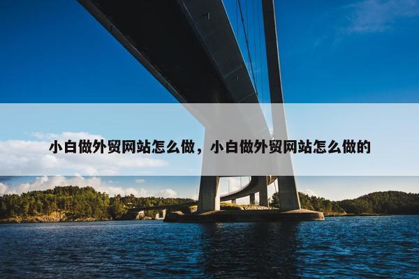 小白做外贸网站怎么做，小白做外贸网站怎么做的