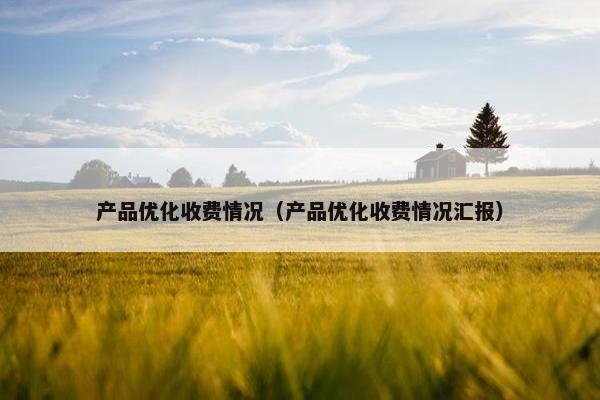 产品优化收费情况（产品优化收费情况汇报）