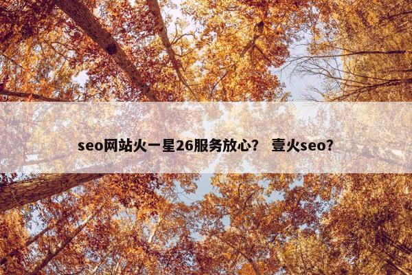 seo网站火一星26服务放心？ 壹火seo？