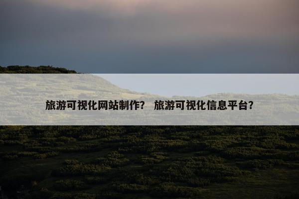 旅游可视化网站制作？ 旅游可视化信息平台？