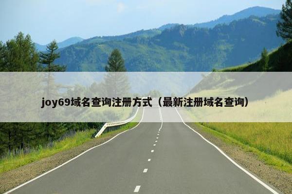 joy69域名查询注册方式（最新注册域名查询）
