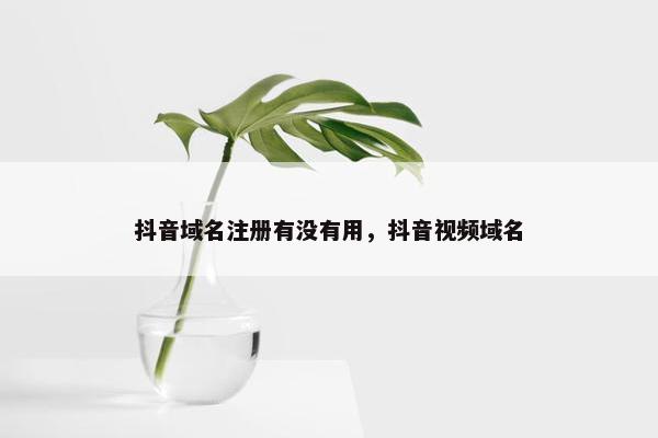抖音域名注册有没有用，抖音视频域名
