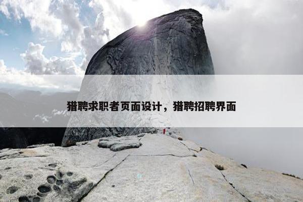 猎聘求职者页面设计，猎聘招聘界面