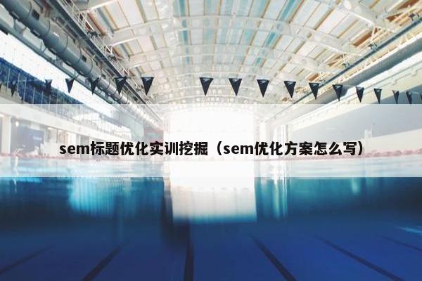 sem标题优化实训挖掘（sem优化方案怎么写）