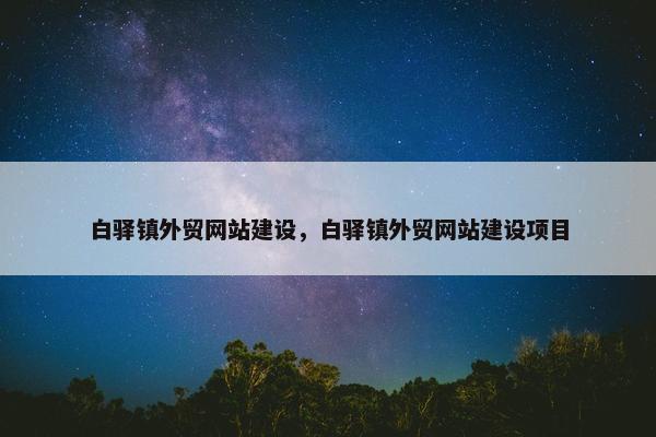 白驿镇外贸网站建设，白驿镇外贸网站建设项目