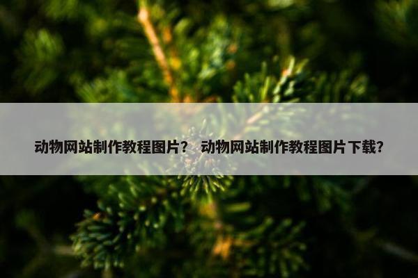 动物网站制作教程图片？ 动物网站制作教程图片下载？