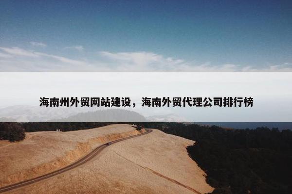 海南州外贸网站建设，海南外贸代理公司排行榜