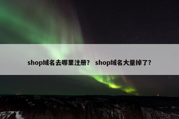 shop域名去哪里注册？ shop域名大量掉了？
