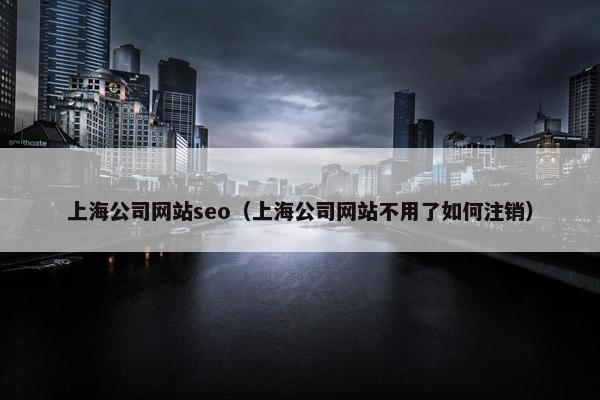 上海公司网站seo（上海公司网站不用了如何注销）