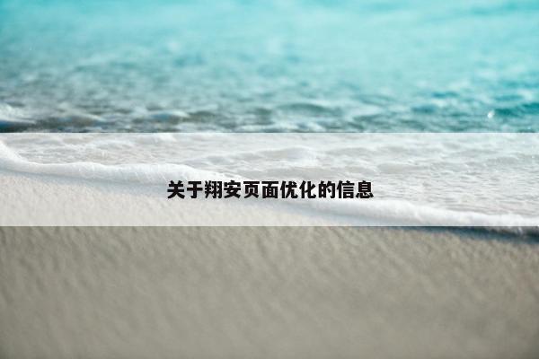 关于翔安页面优化的信息