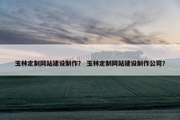 玉林定制网站建设制作？ 玉林定制网站建设制作公司？