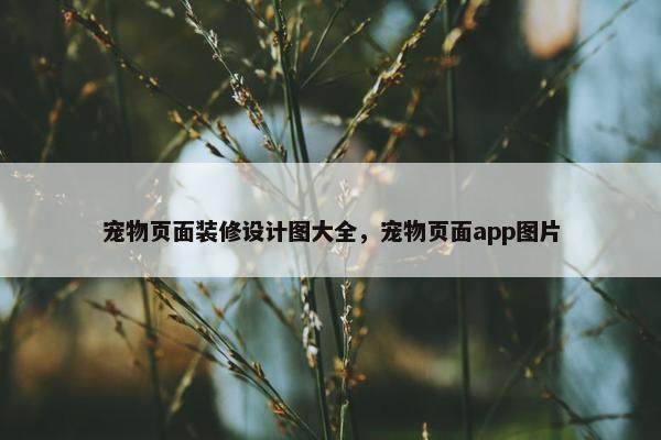 宠物页面装修设计图大全，宠物页面app图片