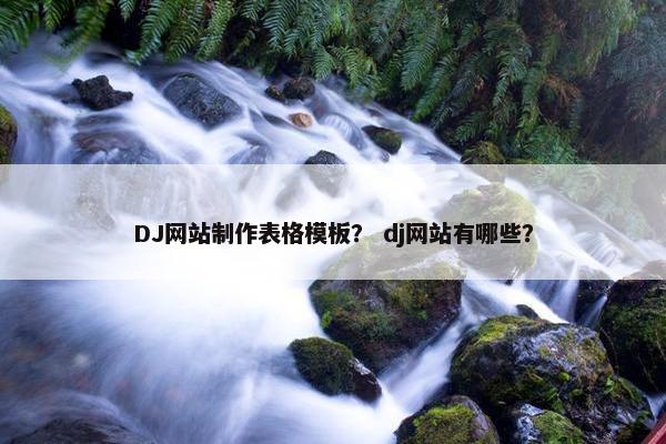 DJ网站制作表格模板？ dj网站有哪些？
