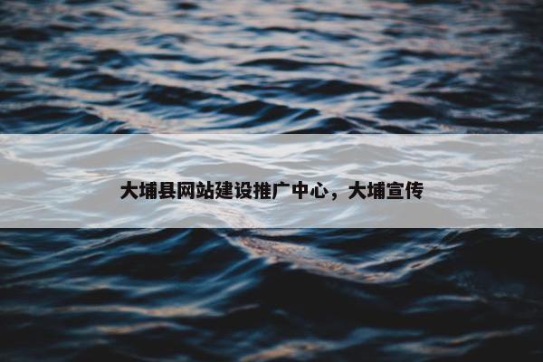 大埔县网站建设推广中心，大埔宣传