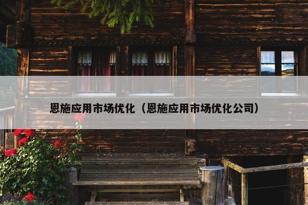 恩施应用市场优化（恩施应用市场优化公司）