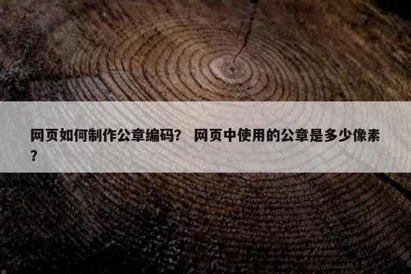 网页如何制作公章编码？ 网页中使用的公章是多少像素？