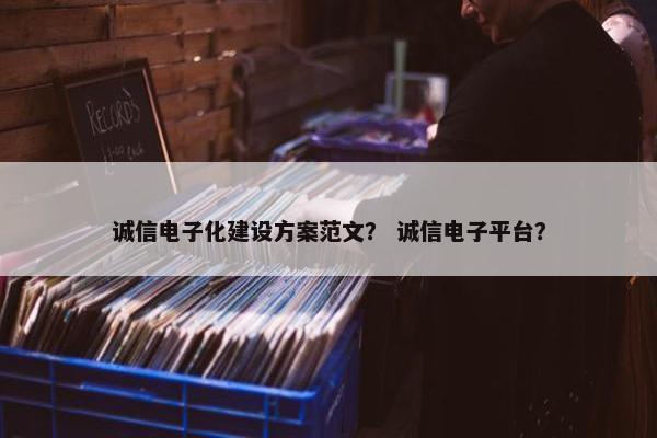 诚信电子化建设方案范文？ 诚信电子平台？