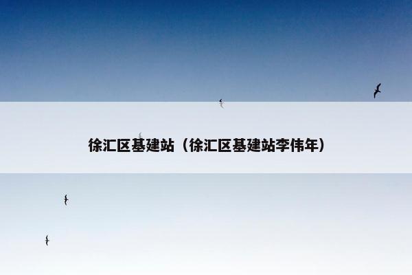 徐汇区基建站（徐汇区基建站李伟年）