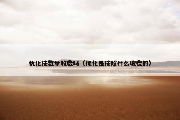 优化按数量收费吗（优化是按照什么收费的）