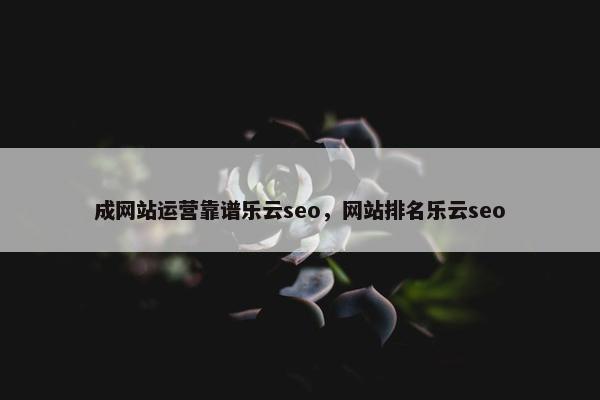 成网站运营靠谱乐云seo，网站排名乐云seo