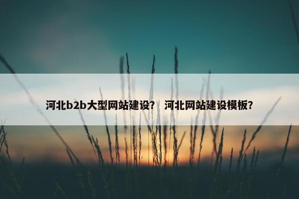 河北b2b大型网站建设？ 河北网站建设模板？